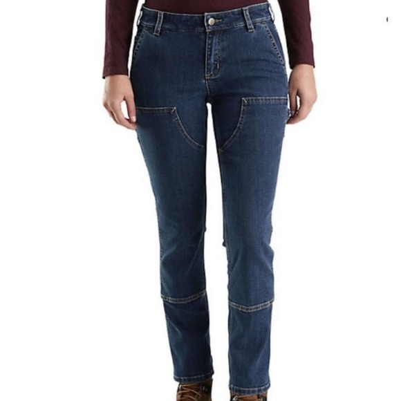 Carhartt Slim Straight Womens 4 Denim Jeans - Picture 2 of 12